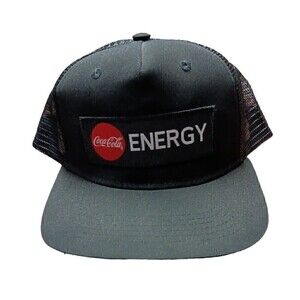 NEW COCA COLA ENERGY SNAPBACK BASEBALL CAP‎ ADJUSTABLE BLACK FLAT BILL Black Red